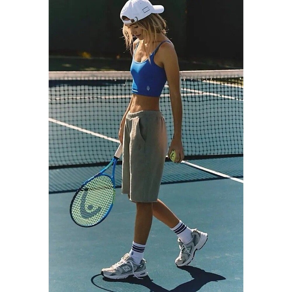 Free People FP Movement For the Win Long Shorts Sage Stone Sz S NWOT - Picture 7 of 7